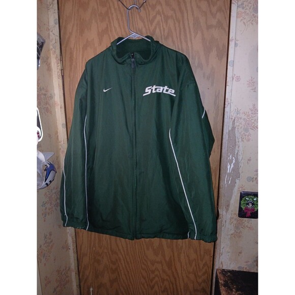 Nike Michigan State Reversible Green/White Jacket Men’s Size 3XL 54×32 Vintage - Picture 1 of 16